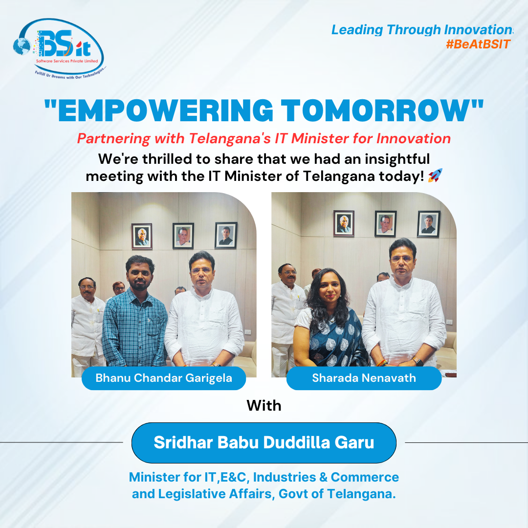 Partnering-with-telangana-IT-minister-for-innovation-BSIT-Software-Services-Web-And-App-Development-Company-In-India